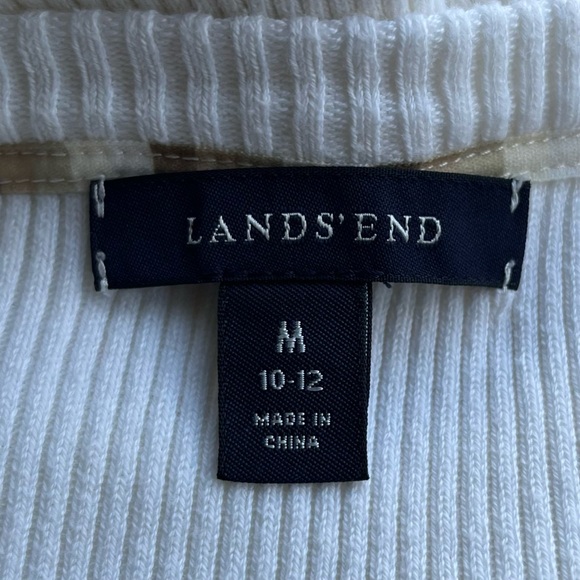 •Lands’ End• Ladies Henley Long Sleeve Ribbed Top - Size Medium - Picture 2 of 6